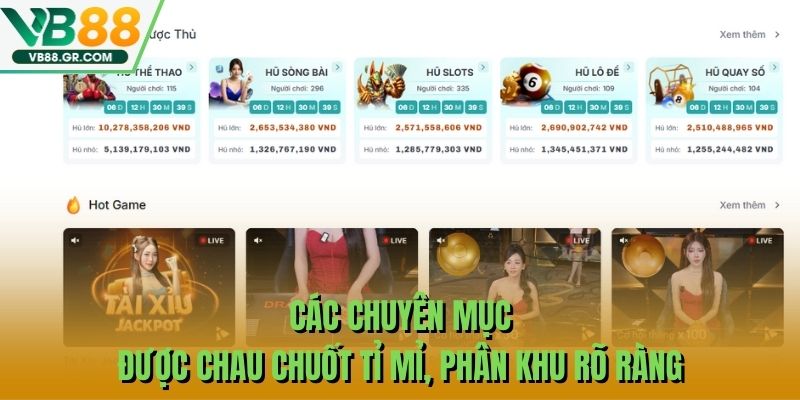Các chuyên mục được chau chuốt tỉ mỉ, phân khu rõ ràng